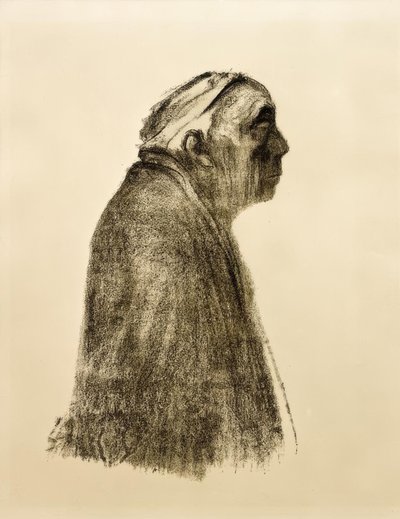Self-Portrait in Profile Facing Right by Käthe Kollwitz